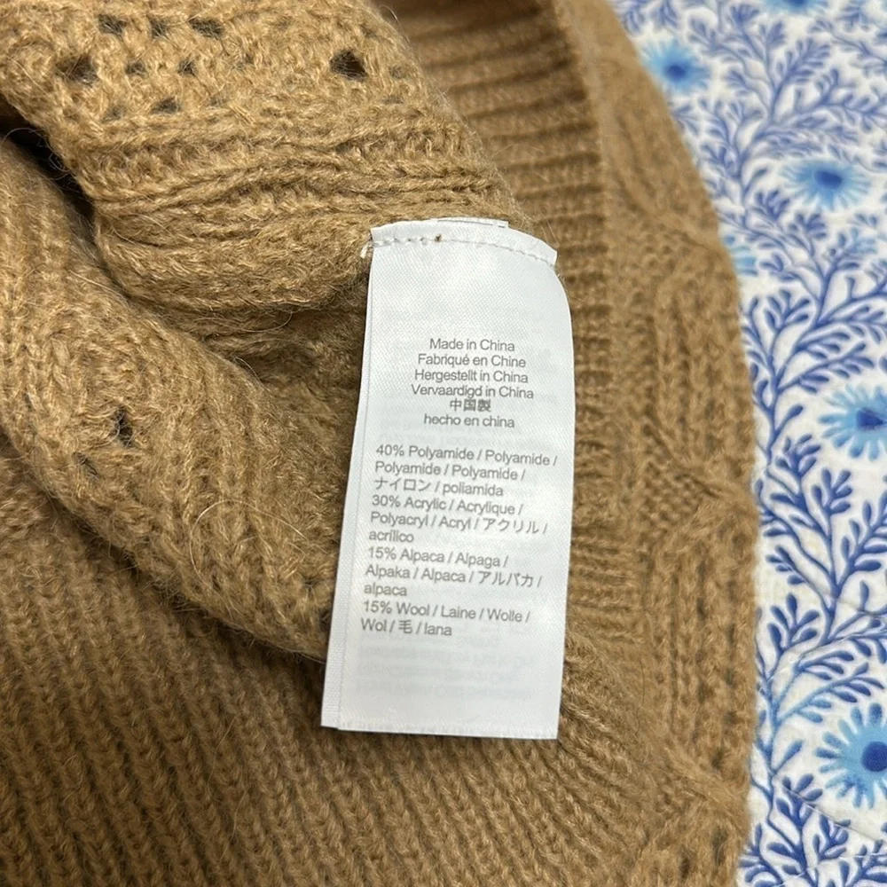 EUC J. Crew Camel Knit Alpaca Sweater Small